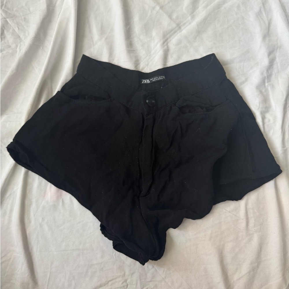 Zara High Waist Black Shorts